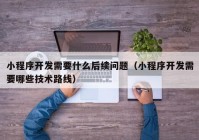 小程序开发需要什么后续问题（小程序开发需要哪些技术路线）